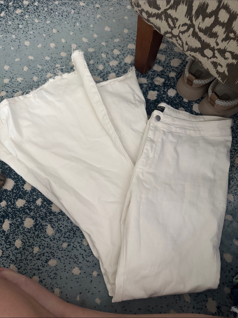 High-Rise White Wide-Leg Jeans for Women
